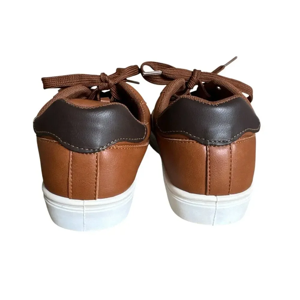Josmo‎ Kids Boys Lace-Up Casual Sneaker Brown Tan Size 2 Big Kid